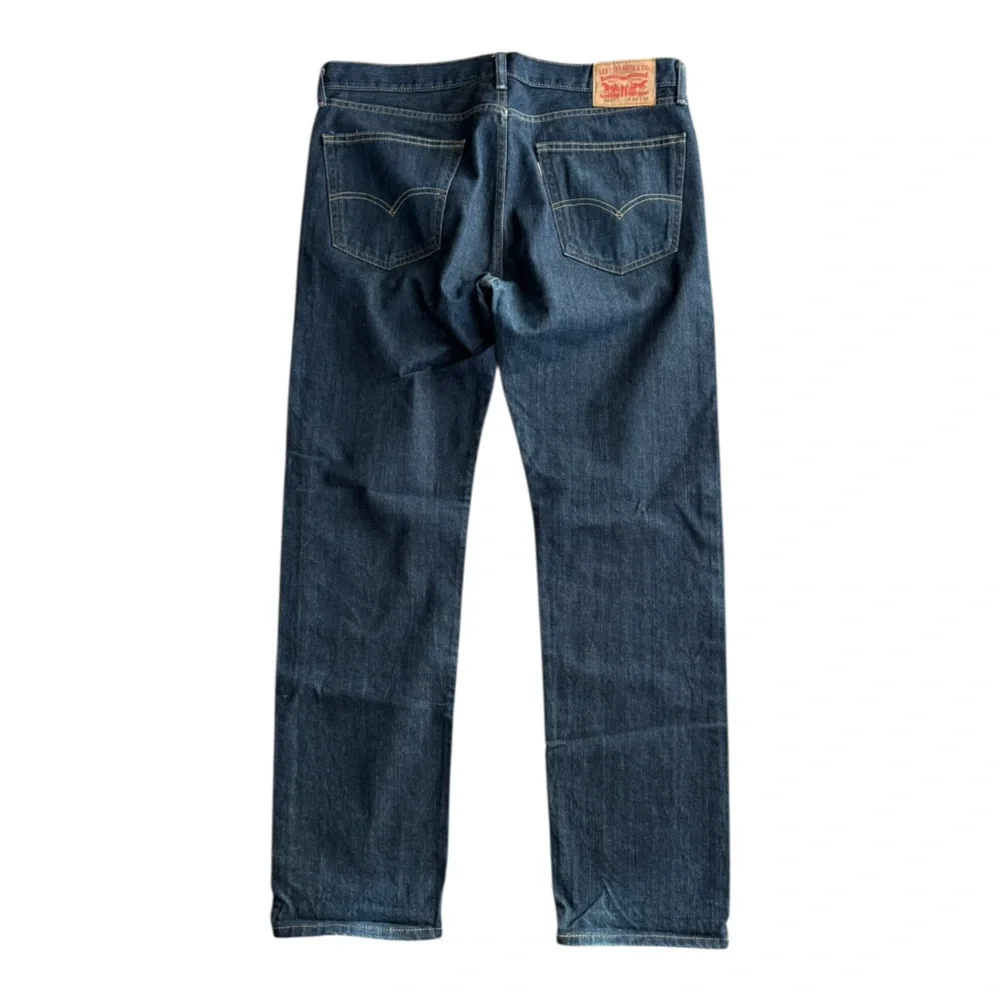 Levi's Men’s 505 TALL Dark Blue Wash Straight Leg Jeans Size 36W 34L